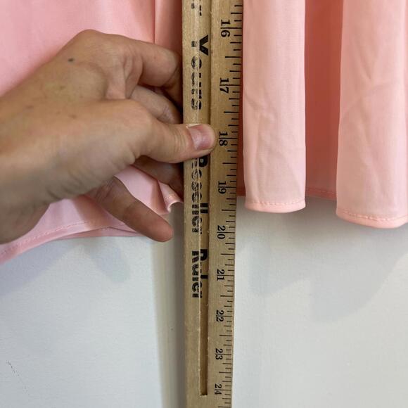 Vintage 80s Creation Model Intimates Cropped Sheer Pink Baby Doll Top Bow Pale - Picture 8 of 13